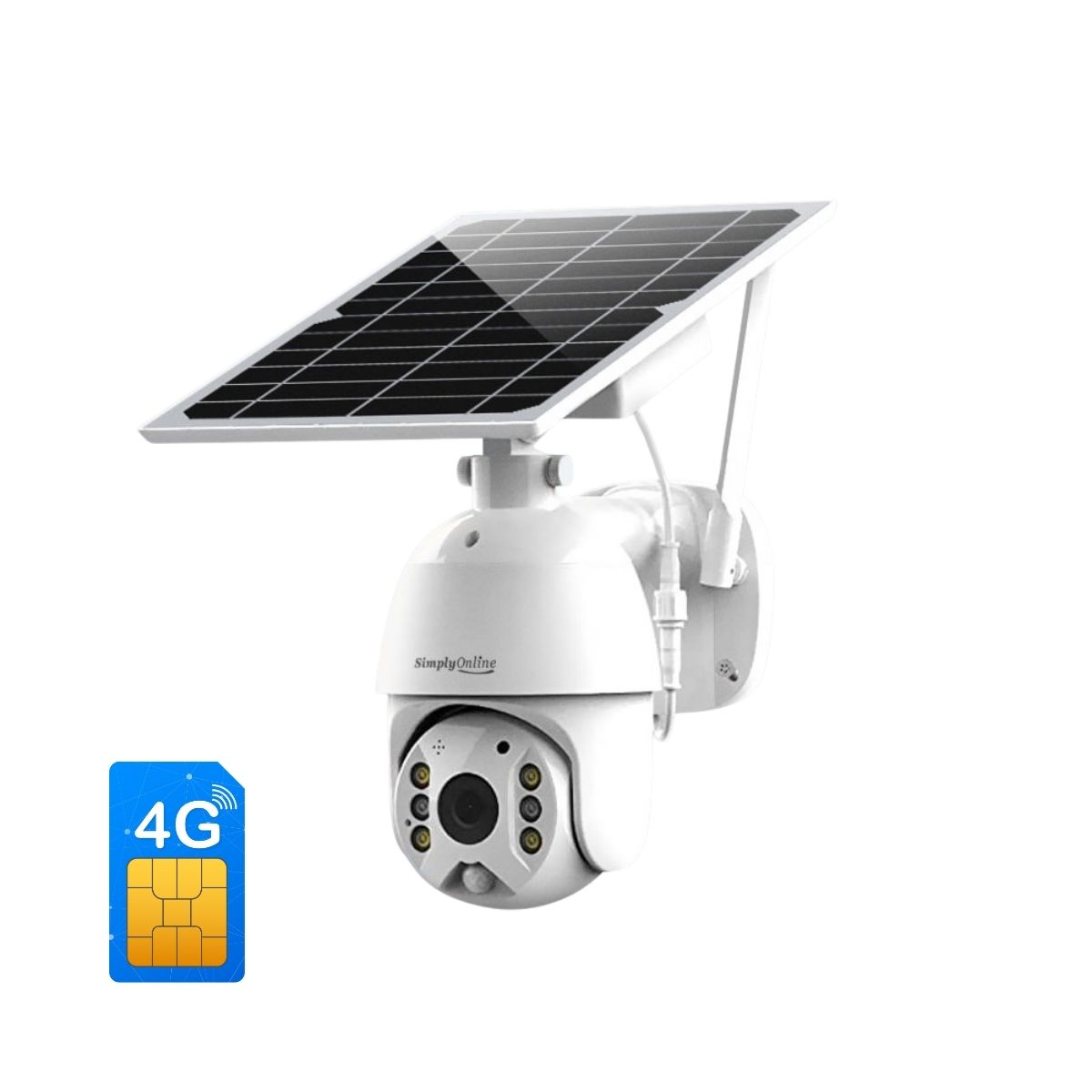 4G Solar Camera PTZ – Metal 4MP White – SimplyOnline